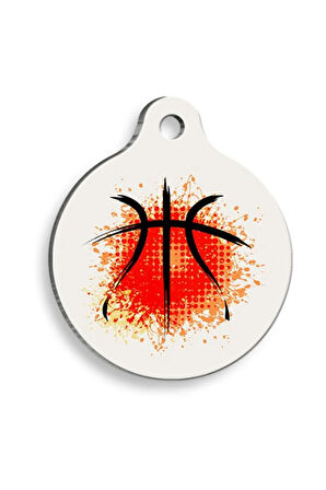 Basketbol Toplu Yuvarlak Kedi ve Köpek Künyesi Large 3,8 cm