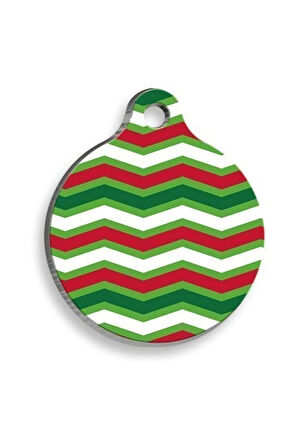 Christmas Serisi Pattern Yuvarlak Kedi ve Köpek Künyesi Large: 3,8 cm.