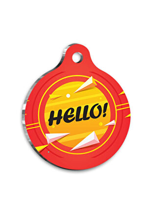 Hello Kedi Köpek Künyesi Large 3,8 cm