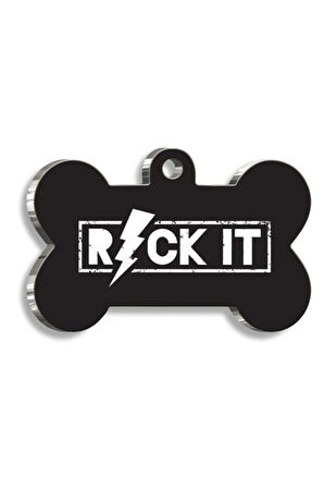 Rock It Kemik Şekilli Köpek Künyesi XLarge 3,3 x 5 cm