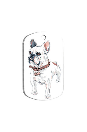 French Bulldog 2 Resimli Köpek Künyesi Small 2 x 3,5 cm