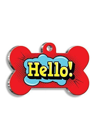 Hello Kemik Şekilli Köpek Künyesi