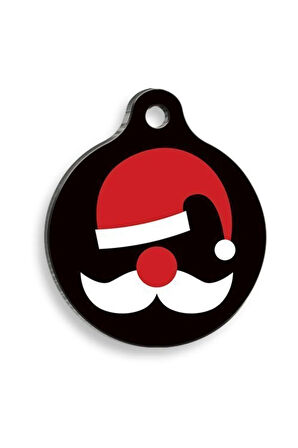 Christmas Serisi Cartoon Santa Yuvarlak Kedi ve Köpek Künyesi