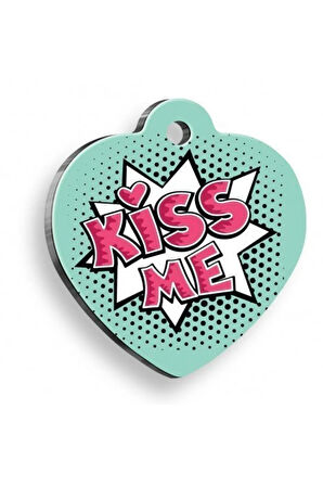 Kiss Me Öpücük Kalp Şekilli Kedi Köpek Künyesi