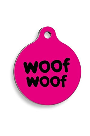 Sade Woof Yuvarlak Köpek Künyesi Medium: 3 cm.