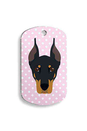 Pembe Puantiyeli Doberman Pinscher Asker Kedi Ve Köpek Künyesi