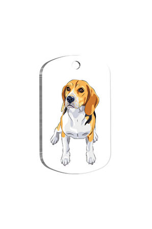 Beagle Breed Resimli Köpek Künyesi Large 2,9 x 5 cm