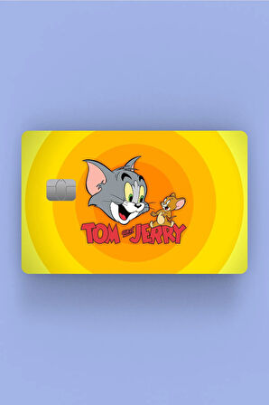 Tom Ve Jerry Sarı Kredi Kartı Sticker Kaplama