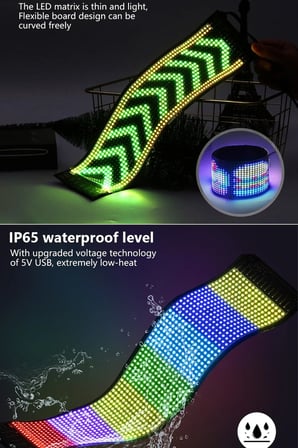 Led Matrix Panel 133cm x 19cm RGB Ekran Kumandalı Telefon Kontrollü Led Vitrin Kayan Yazı 16x144