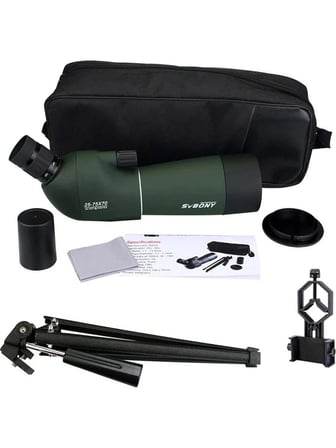 Luve Store SVBONY SV28 25-75x70 Monoküler Teleskop 75x Zoom Kuş ve Doğa Gözlem Dürbünü Tripod ve Telefon Tutuculu