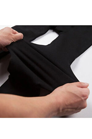 Kadın Siyah Termal Peluş Tayt