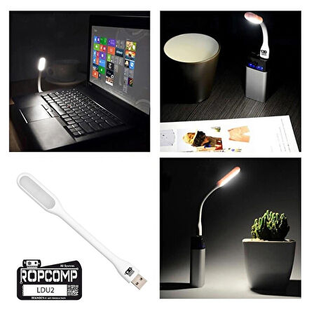 Ropcomp USB LED Işık – Esnek Okuma ve Klavye Lambası (Beyaz)