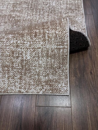Düz Bej Krem Yıkanabilir Kaymaz Taban Kesme Yolluk Salon Oturma Odası Mutfak Halı