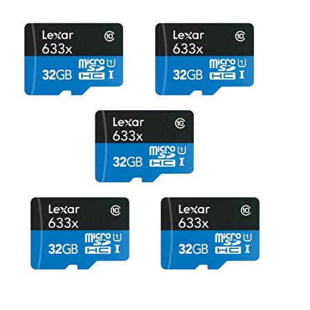 Lexar 32GB 5'li Paket 633X 100MB/s MicroSDHC Hafıza Kartı