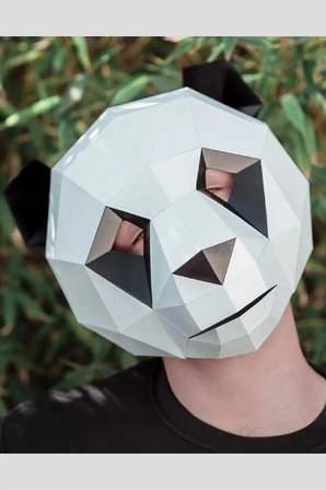Panda Parti Maskesi Hallowen Çocuk Kostümü Cadılar Bayramı Dekor Hayvan Maskesi