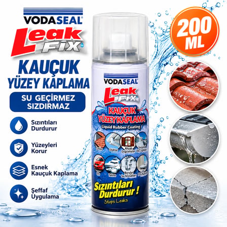 Leak Fix Su Geçirmez Sızdırmaz Sızıntı Önleyici Kauçuk Kaplama İzolasyon Izolasyon Şeffaf Sprey 200 Ml