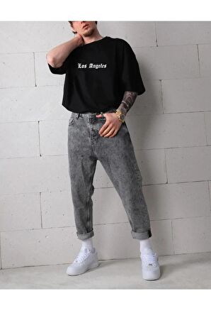 Unisex Rahat Kesim Los Angeles Oversize T-shirt