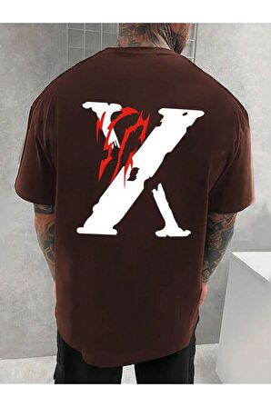 Unisex X Baskılı Tshirt