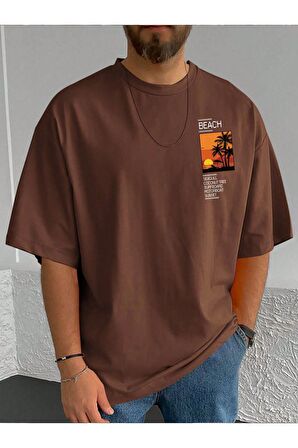 Unisex Beach Yazılı Tshirt