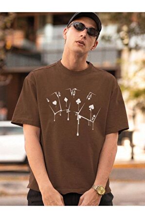 Unisex İskambil Baskılı Tshirt