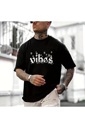 Unisex Vibes Yazılı Tshirt