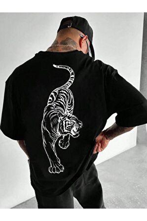 Unisex Arkası Leon Baskılı Tshirt