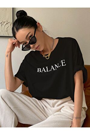 Unisex Balance Yazılı Tshirt