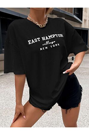 Unisex East Hampton Yazılı Tshirt