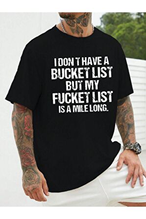 Unisex Bucket List Yazılı Tshirt