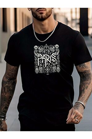 Unisex Paris Yazılı Tshirt
