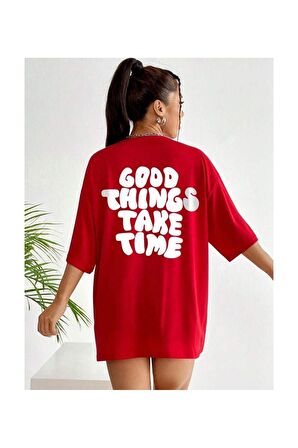 Unisex Good Things Yazılı Tshirt