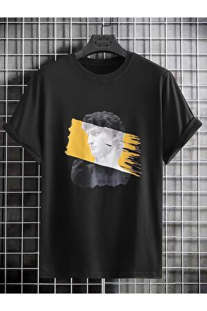 Unisex Önü Siyah Beyaz Baskılı Tshirt