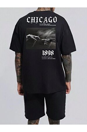 Unisex Chicago 1898 Yazılı Tshirt