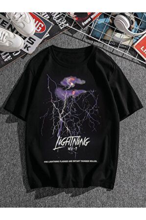Unisex Lightning Yazılı Tshirt