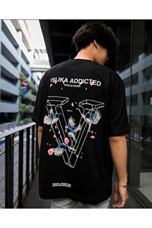 Unisex Addicted Yazılı Tshirt