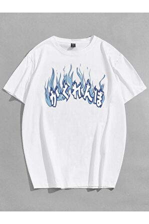 Unisex Su Baskılı Önü Yazılı Tshirt