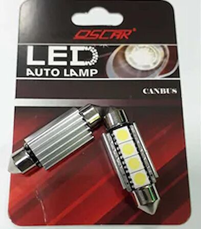 Oscar Tavan Plaka Lambası Ledli  Sofit Ampul Canbus 12V 4 Ledli 39Mm