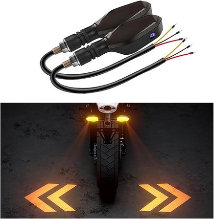 Yere Ok Atan RGB Animasyonlu Lazer Motosilet Sinyal Takımı