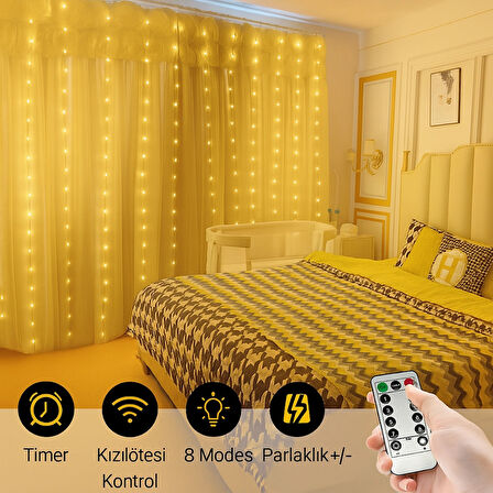 Su Geçirmez LED Dize Işıklar Uzakta Kumandalı Parti Düğün Ev Dekorasyonu için Zamanlayıcı 300 LED