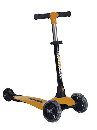 LEDDY TURUNCU/SARI Led Işıklı 3 Tekerli Katlanabilir 2-5 Yaş Arası Max 50 Kg Taşıma Kapasitesi 3 Kademeli Scooter