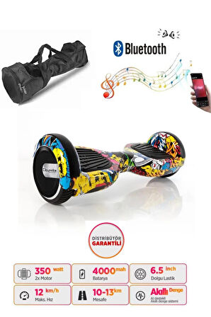 Elektrikli Kaykay Scooter Akıllı Denge Hoverboard + HoverKart + Çanta FULL LEDLİ EXTREM PAKET D01