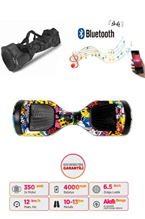 Elektrikli Kaykay Scooter Akıllı Denge Hoverboard + HoverKart + Çanta FULL LEDLİ EXTREM PAKET D01