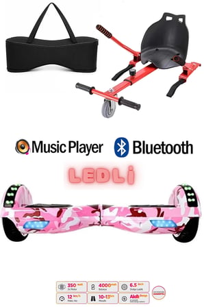 Citymate Elektrikli Kaykay Akıllı Denge Hoverboard + HoverKart + Çanta FULL LEDLİ EXTREM PAKET D05