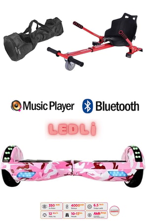 Citymate Elektrikli Kaykay Akıllı Denge Hoverboard + HoverKart + Çanta FULL LEDLİ EXTREM PAKET D05