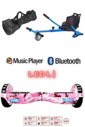 Citymate Elektrikli Kaykay Akıllı Denge Hoverboard + HoverKart + Çanta FULL LEDLİ EXTREM PAKET D05