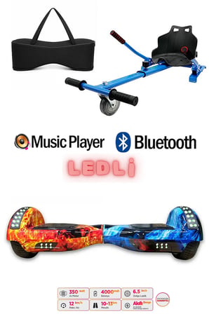 Citymate Elektrikli Kaykay Akıllı Denge Hoverboard + HoverKart + Çanta FULL LEDLİ EXTREM PAKET D10