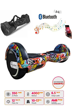 Elektrikli Kaykay Scooter Akıllı Denge Hoverboard + HoverKart + Çanta FULL LEDLİ EXTREM PAKET D11