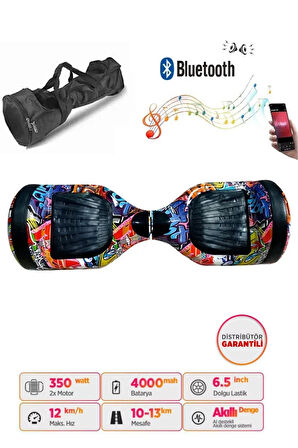 Elektrikli Kaykay Scooter Akıllı Denge Hoverboard + HoverKart + Çanta FULL LEDLİ EXTREM PAKET D11