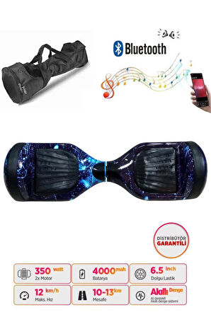 Elektrikli Kaykay Scooter Akıllı Denge Hoverboard + HoverKart + Çanta FULL LEDLİ EXTREM PAKET D12