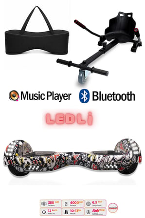 Citymate Elektrikli Kaykay Akıllı Denge Hoverboard + HoverKart + Çanta FULL LEDLİ EXTREM PAKET D14